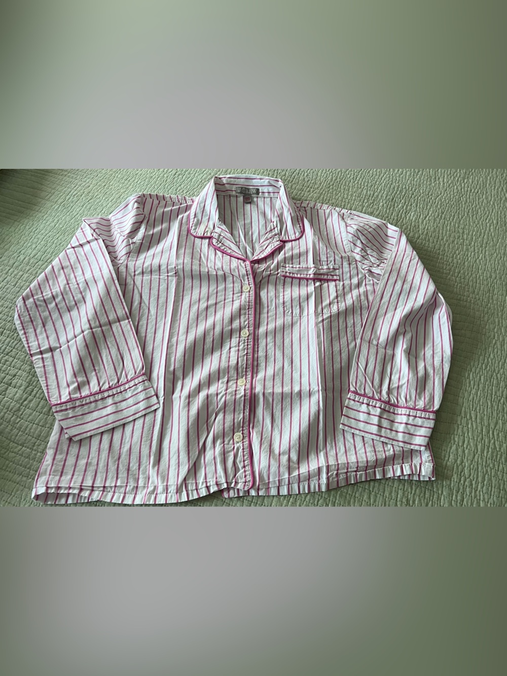 J. Crew White Pajama Set with Pink Stripes - Picture 4 of 10